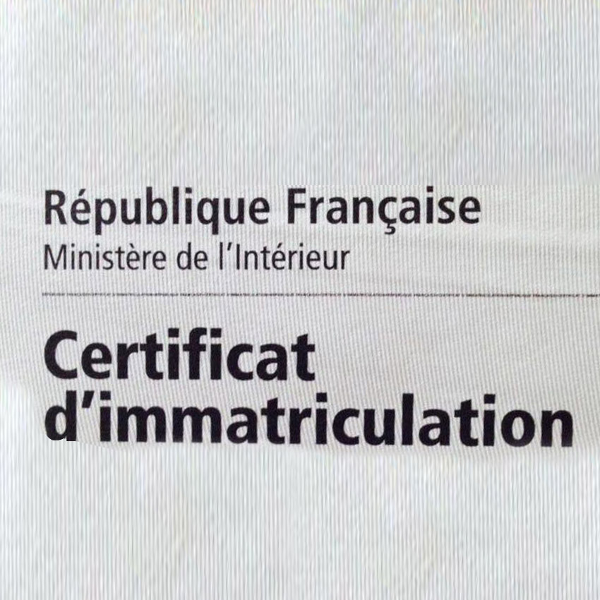 Logo : Certificat d'immatriculation